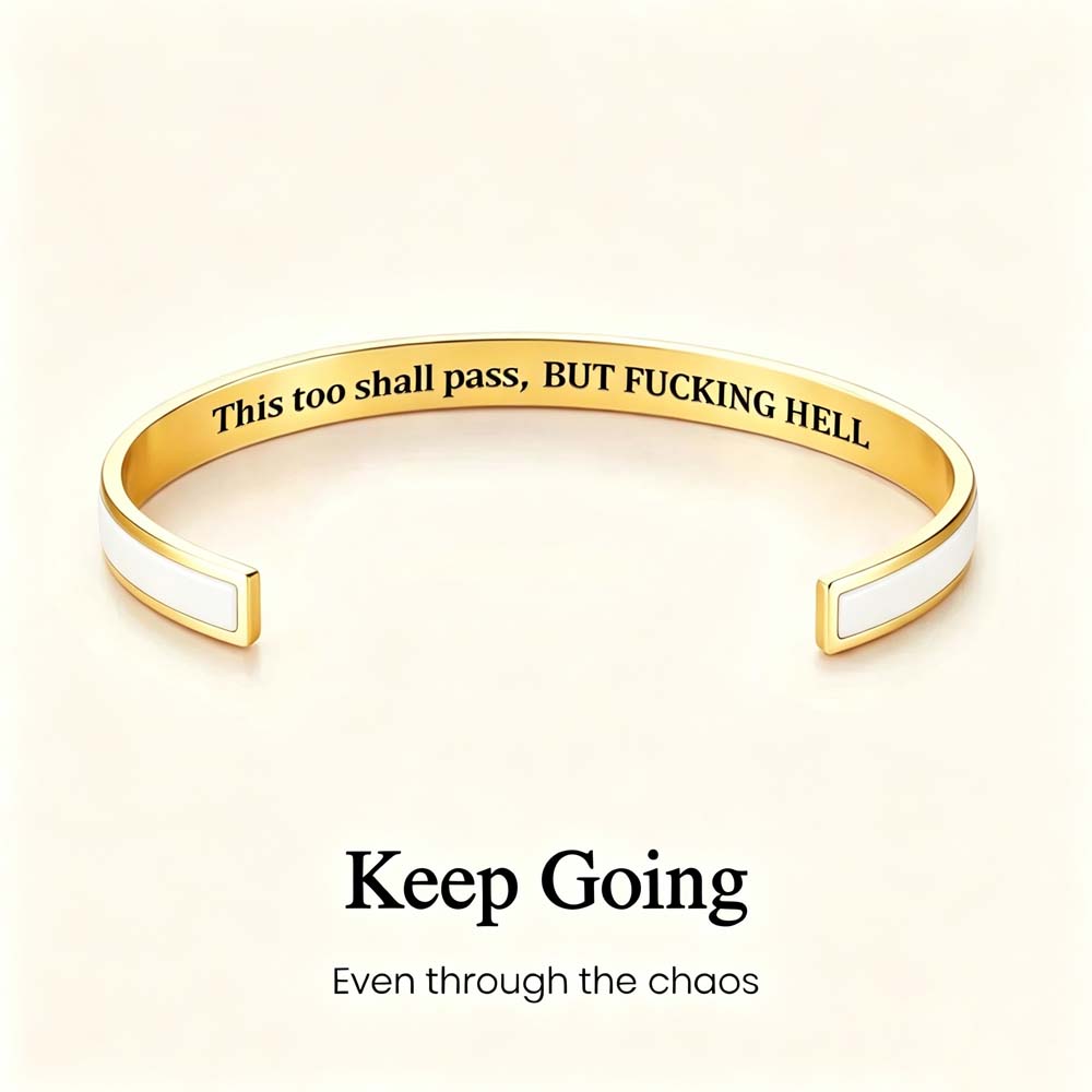 This Too Shall Pass - Hidden Message Inspirational Cuff Bracelet