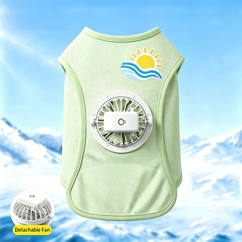 Rechargeable Dog Cooling Vest With Removable Fan