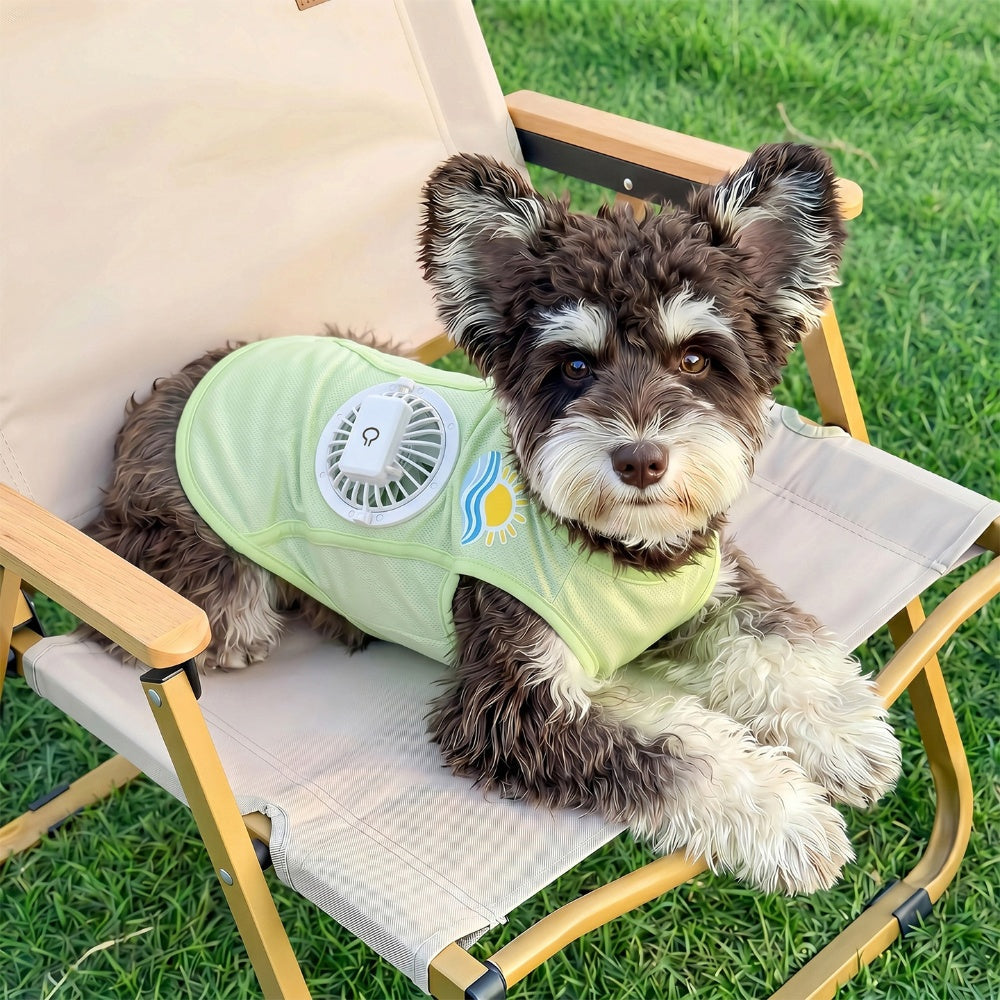 Rechargeable Dog Cooling Vest With Removable Fan