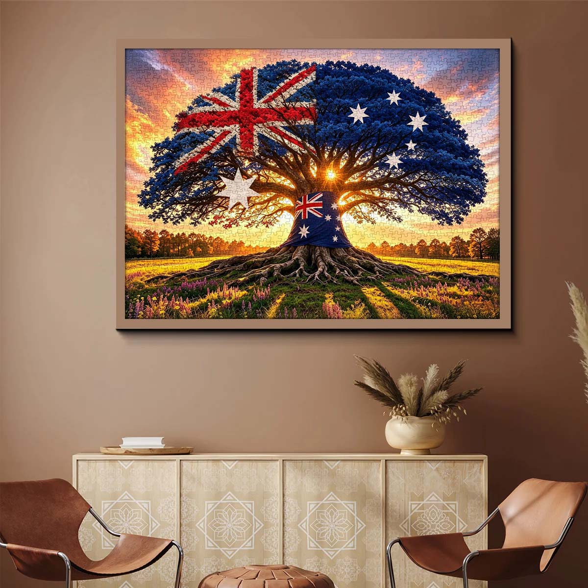 Patriotic Australian Flag Tree Jigsaw Puzzle 1000-Piece