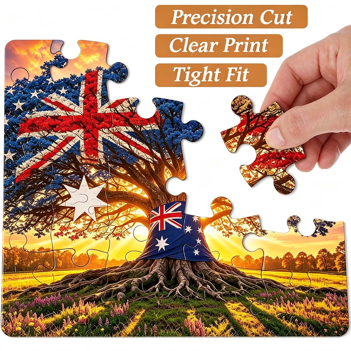 Patriotic Australian Flag Tree Jigsaw Puzzle 1000-Piece