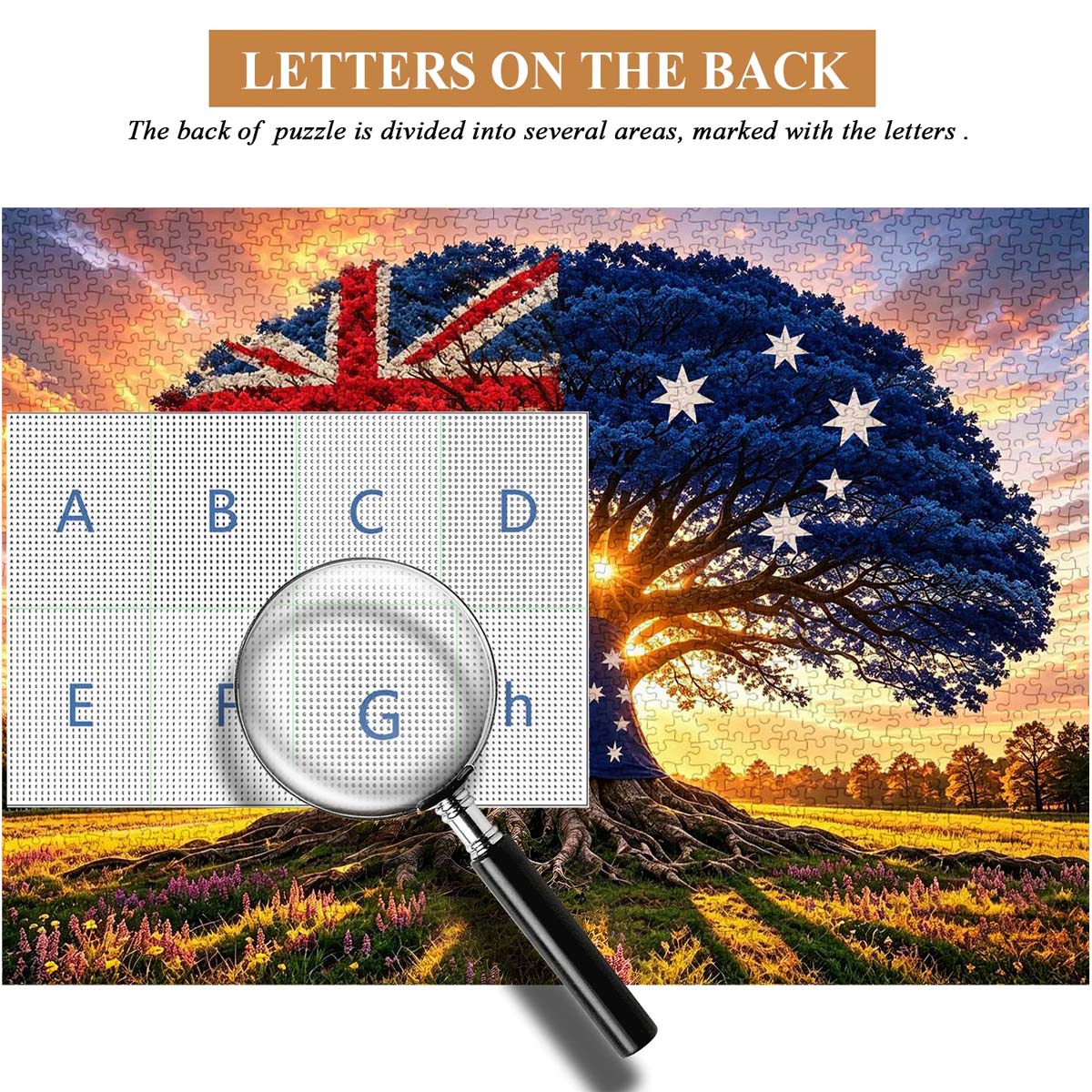 Patriotic Australian Flag Tree Jigsaw Puzzle 1000-Piece