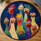 Whimsical Chickens Round Rug - H749