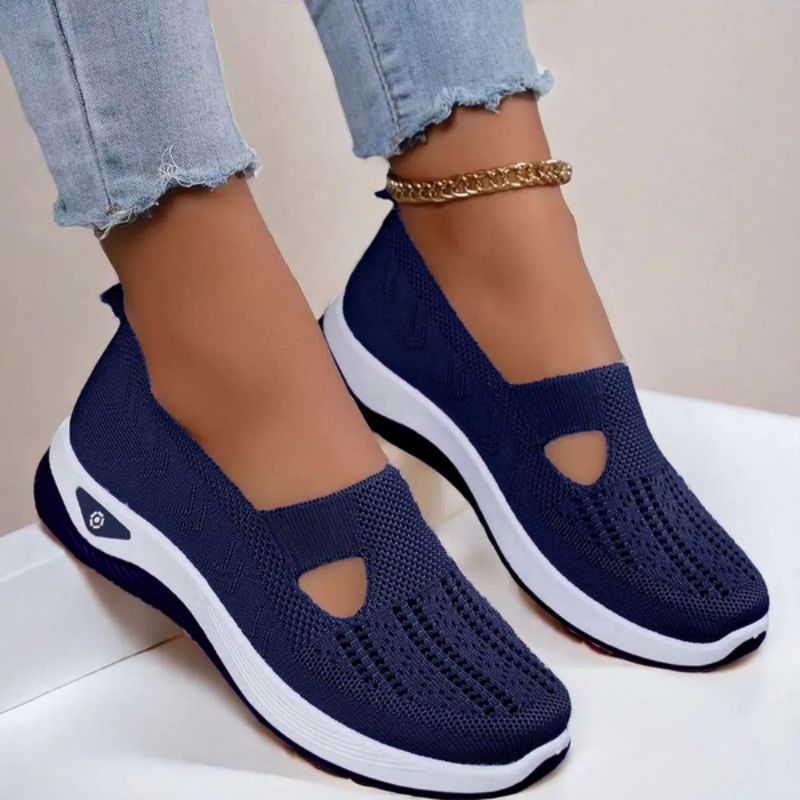 Summer Breathable Non-Slip Soft Sole Elderly Shoes, Women's Casual Orthopedic Walking Flats for Middle-Aged and Seniors