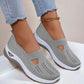 Summer Breathable Non-Slip Soft Sole Elderly Shoes, Women's Casual Orthopedic Walking Flats for Middle-Aged and Seniors