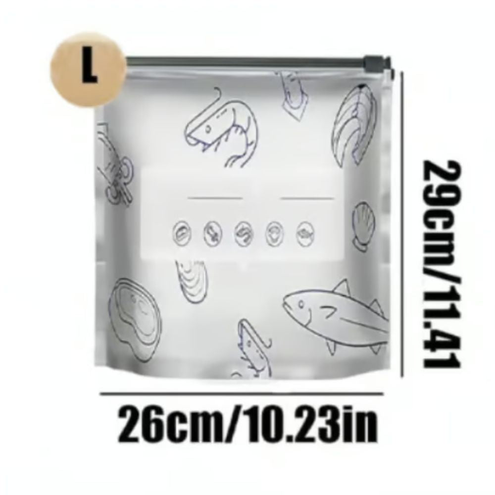 (30pcs )Reusable Aluminum Foil Sealable Storage Bags, 2025 New Resealable Vacuum Zipper Pouches for Food, Stand Up Foil Sealable Bags with Label and Zip Lock for Vegetable Fruit Meat