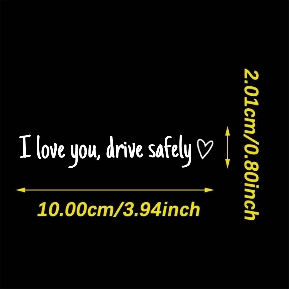 “I Love You, Drive Safely” Car Mirror Decal Set – Cute Reflective Vinyl Stickers