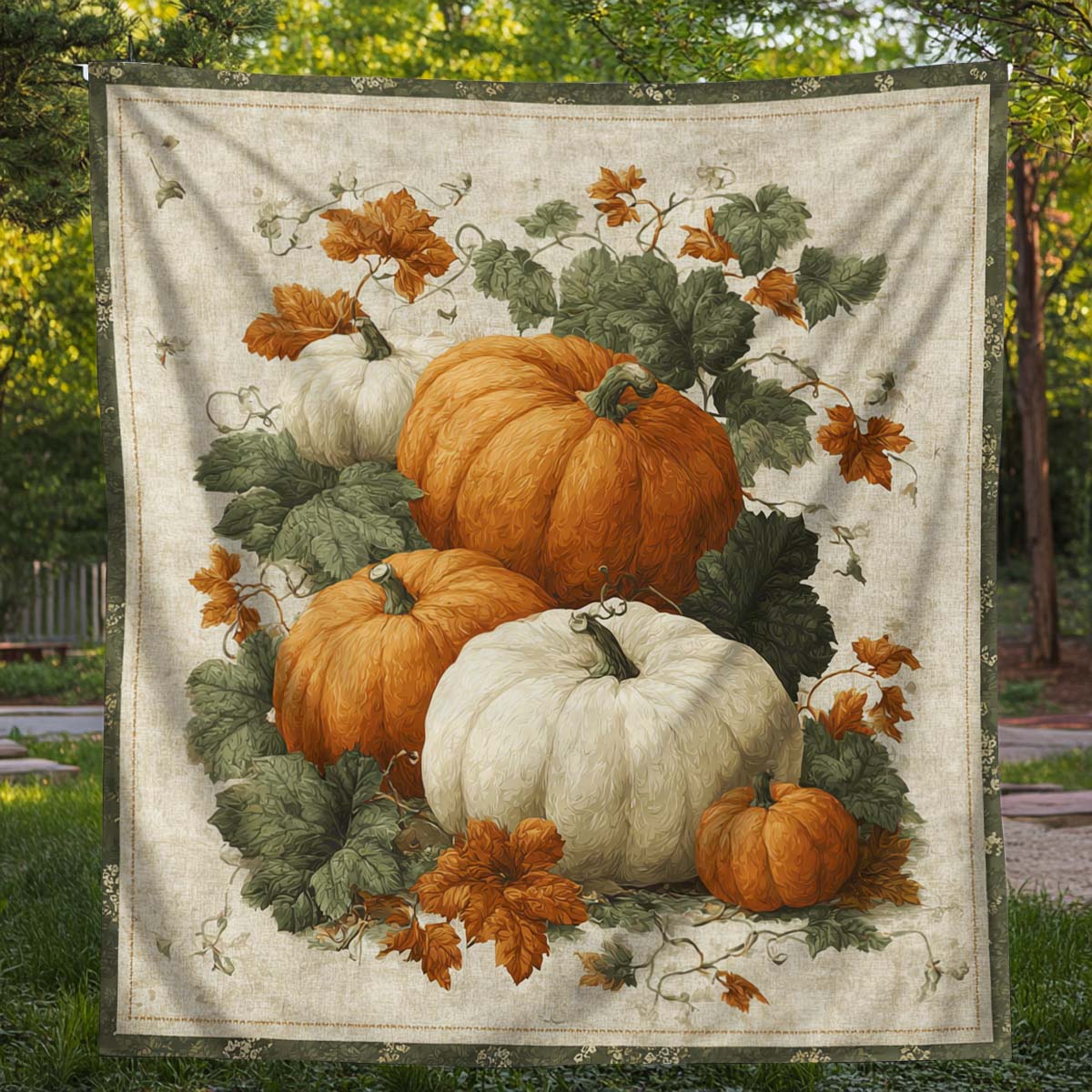 Field Pumpkin Blanket - J066 - Premium Blanket