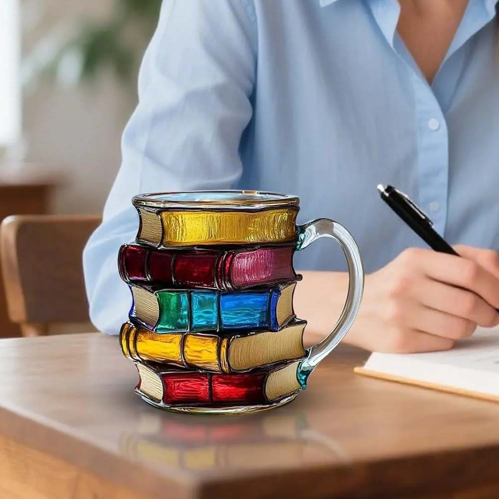 Rainbow Painted Book Mug