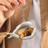 Sleeping Angel Acrylic Keychain Pekingese SA131