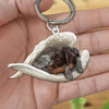 Sleeping Angel Acrylic Keychain German Wirehaired Pointer SA160