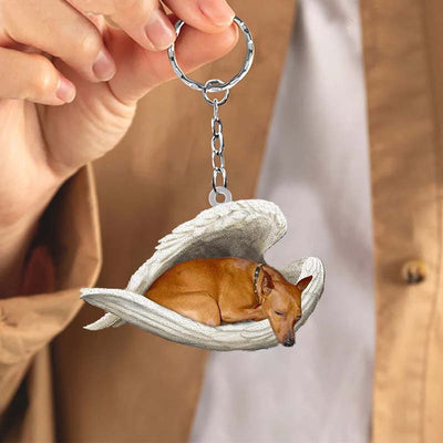 Sleeping Angel Acrylic Keychain Miniature Pinscher SA173