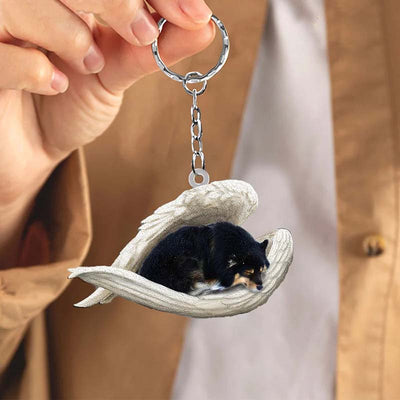 Sleeping Angel Acrylic Keychain Finnish Lapphund SA176