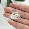 Samoyed Sleeping Angel Stainless Steel Necklace SN131