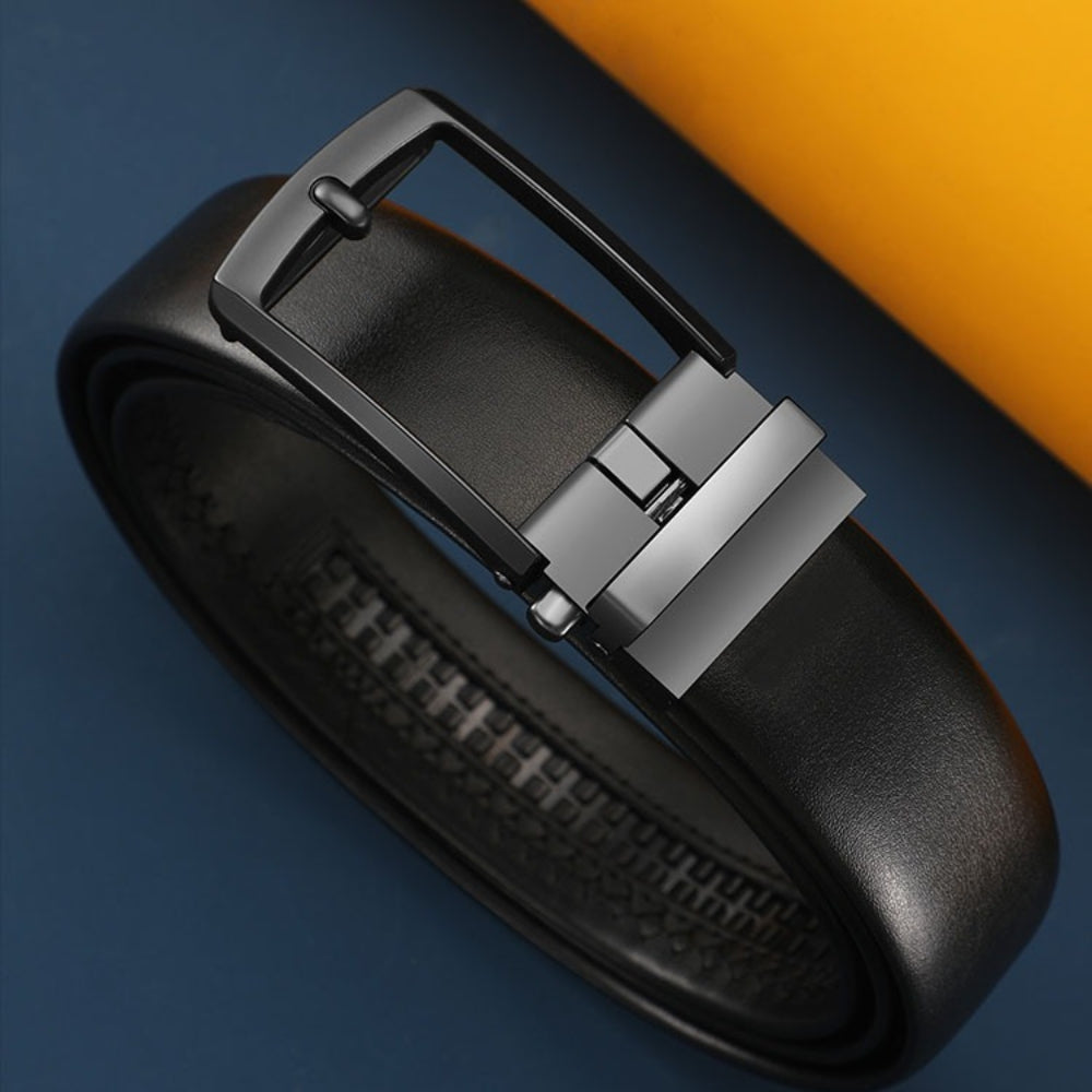 Leather Ratchet Belt With Adjustable Buckle - LR011