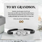 Love My Grandson - I Love You Forever And Always - Infinity Leather Bracelet
