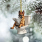 German Shepherd - Dog Sitting On Toilet Ornament  OT004