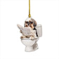 Shih Tzu - Dog Sitting On Toilet Ornament  OT015