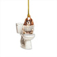 Cavalier King Charles Spaniel - Dog Sitting On Toilet Ornament  OT017