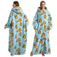 Oversized Wearable Hoodie Blanket – Blue Pizza