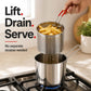 Personal Mini Deep Fryer Set – Stainless Steel Pot with Lift-Out Draining Basket & Food Tongs