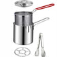 Personal Mini Deep Fryer Set – Stainless Steel Pot with Lift-Out Draining Basket & Food Tongs