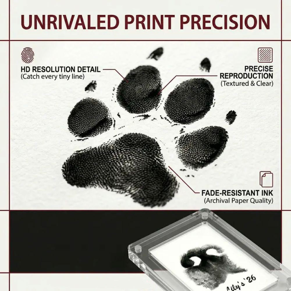 Pet Paw Print Kit, Mess-Free Paw Print Stamp Pad for Dogs & Cats