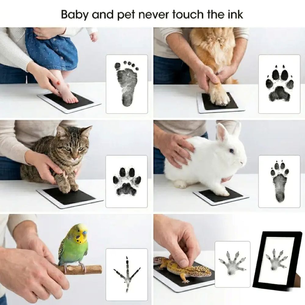 Pet Paw Print Kit, Mess-Free Paw Print Stamp Pad for Dogs & Cats
