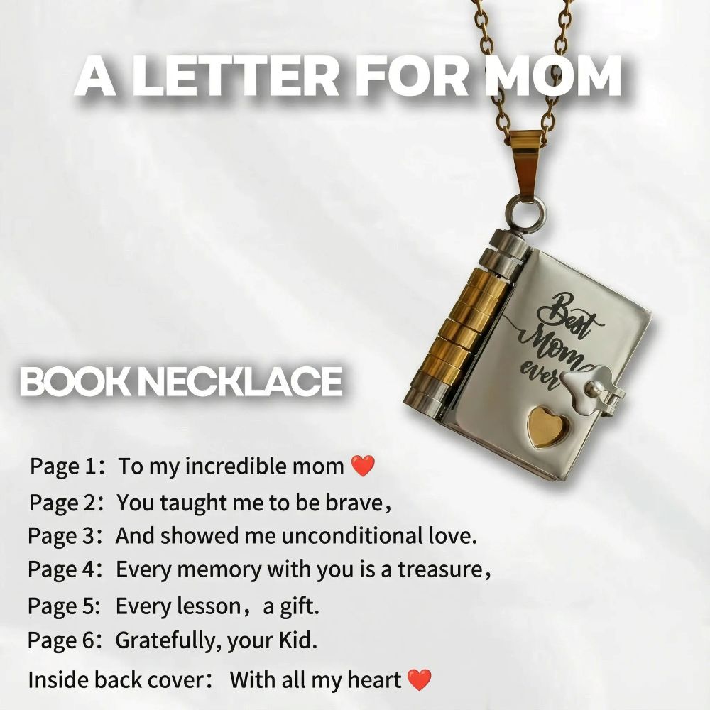 For Mom - My Best Mom Ever Book Necklace
