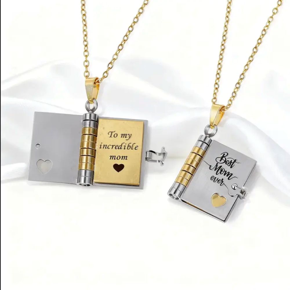 For Mom - My Best Mom Ever Book Necklace