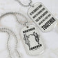 Vikings Engraved Black Dog Tag Double Sided Gift From Brother, Brother Forever
