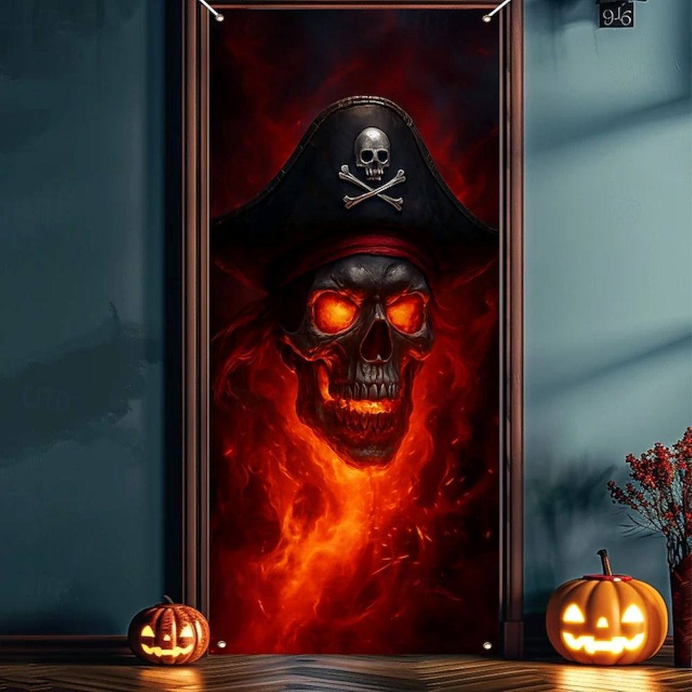 Halloween Spooky Door Covers Skeleton Pirate SC020