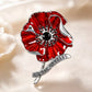 VE Day 80 poppy brooch in gold with red enamel flower