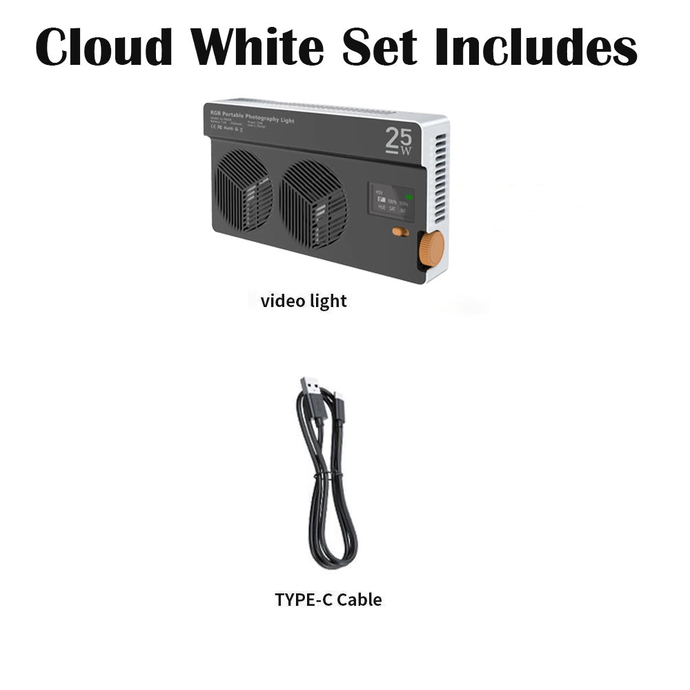 Metallic LED Selfie Light - Rechargeable Dimmable Clip-On Panel Lamp for iPhone and Smartphones