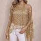 Women's Solid Color Fringe Trim Shawl & Chain Decor Poncho Set