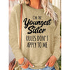 Women's Funny Sister Gift Casual Long Sleeve Top