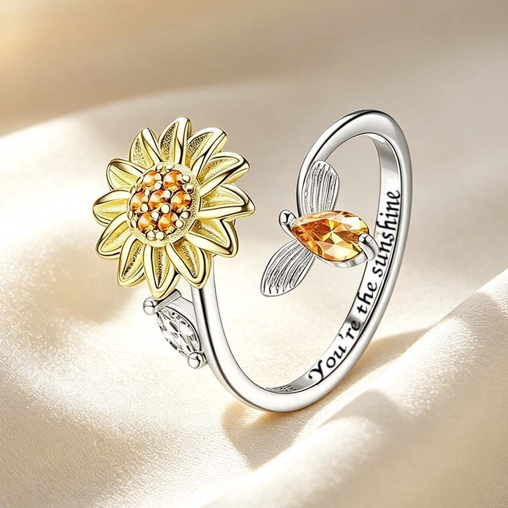 You're The Sunshine Sunflower Fidget Ring