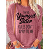 Women's Funny Sister Gift Casual Long Sleeve Top