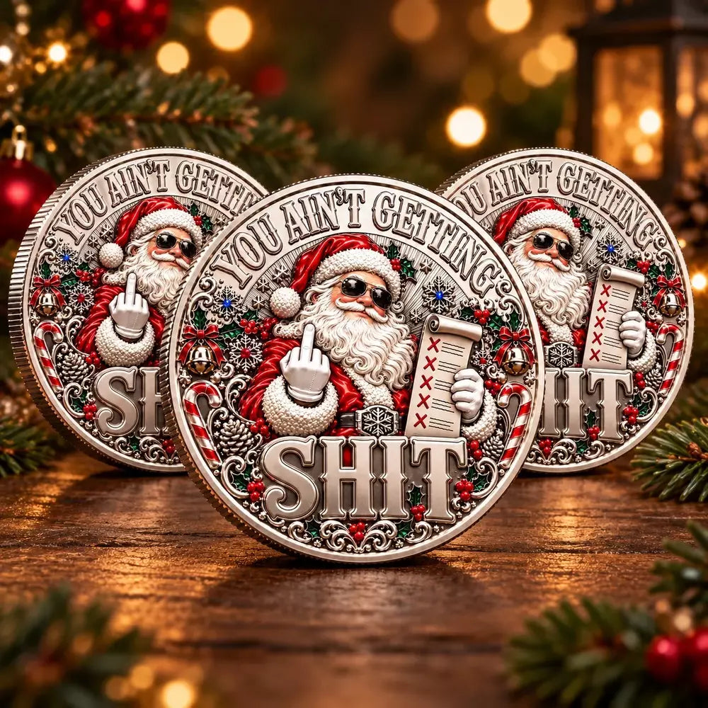 The adult humor design on the Christmas coin
