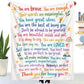 Affirmation blanket featuring an inspirational quote design