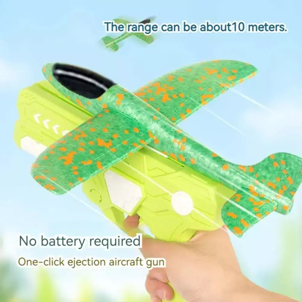 Kids foam airplane launcher toy for outdoor activities