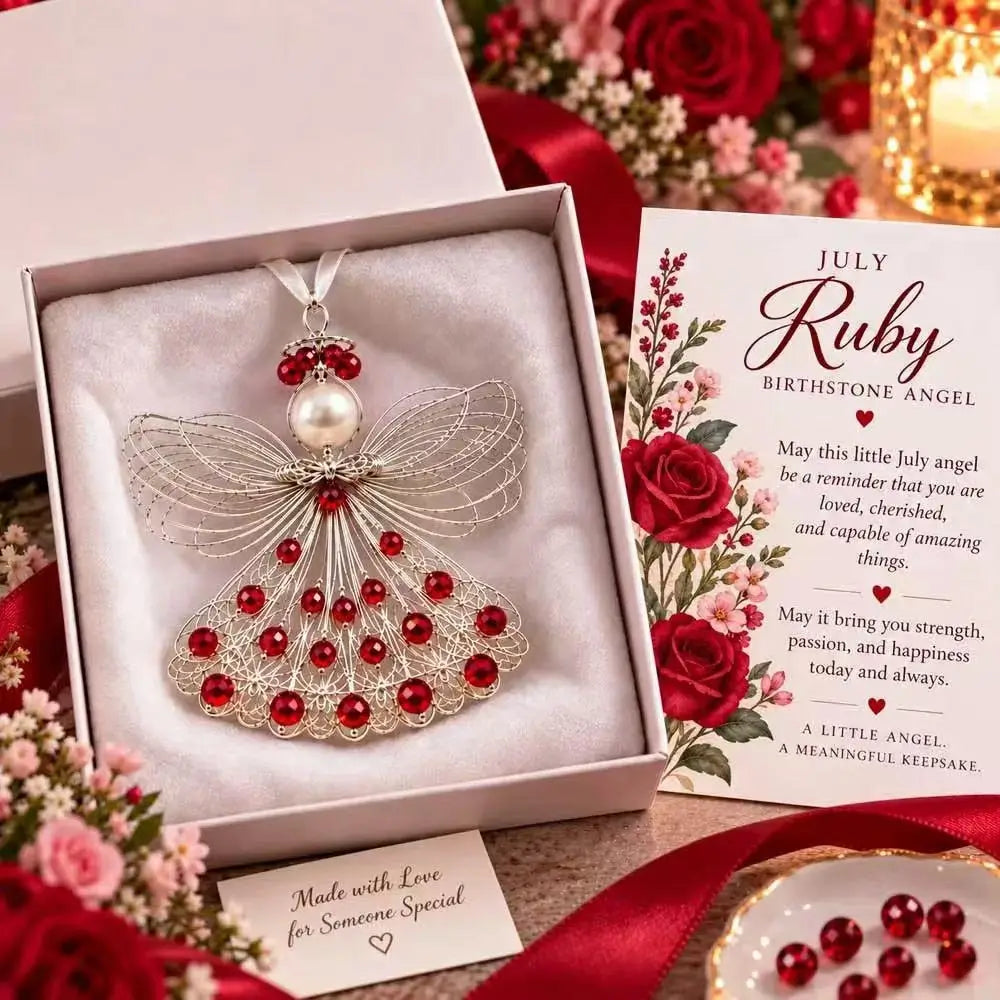 Handmade Birthstone Angel Wire Ornament