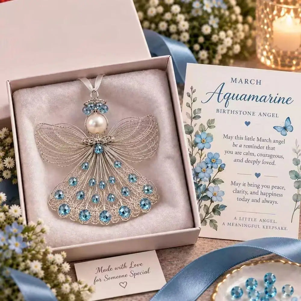 Handmade Birthstone Angel Wire Ornament
