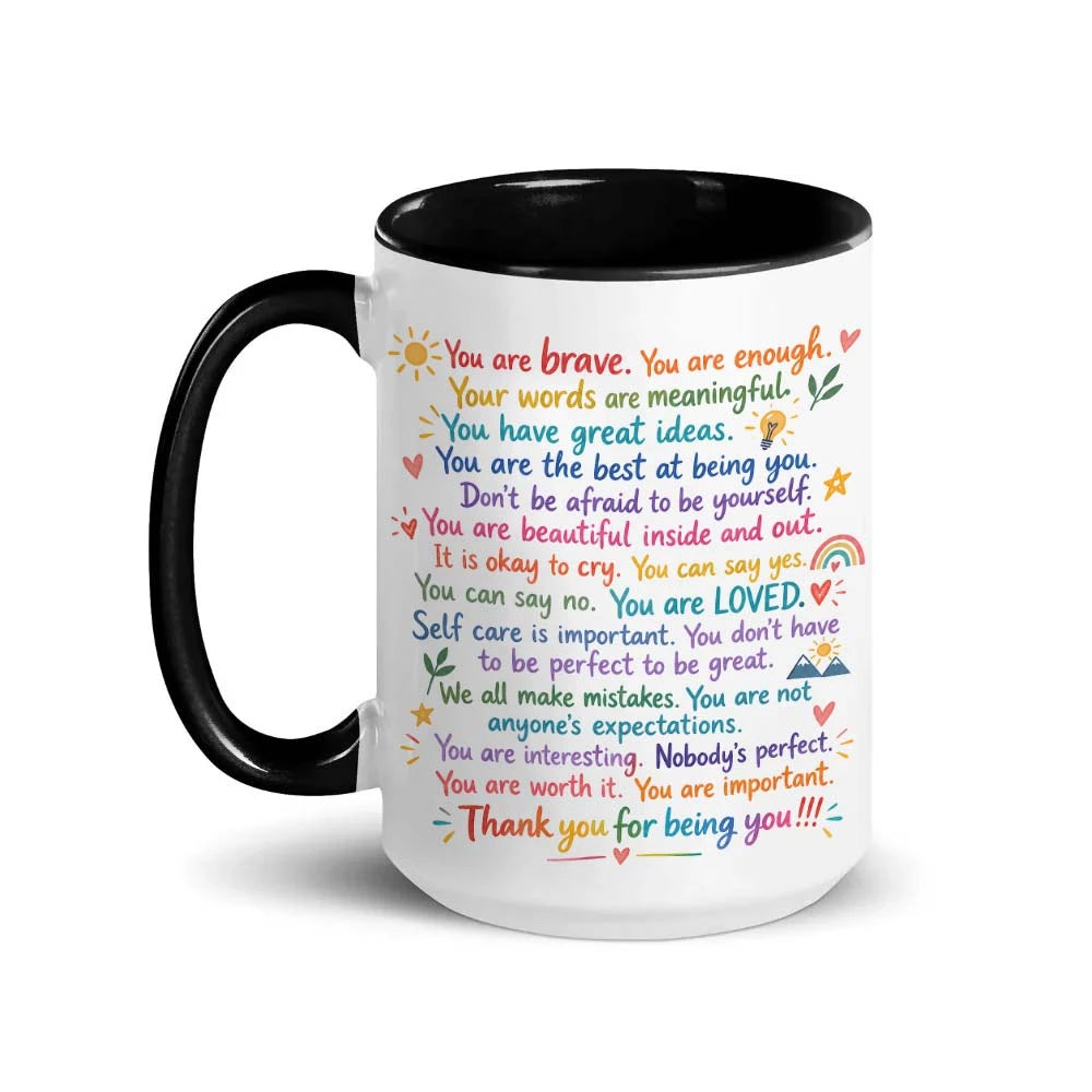 15 oz daily affirmations ceramic coffee mug