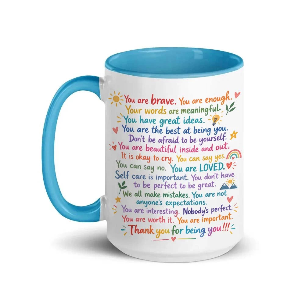 Daily affirmations mug for positive mornings