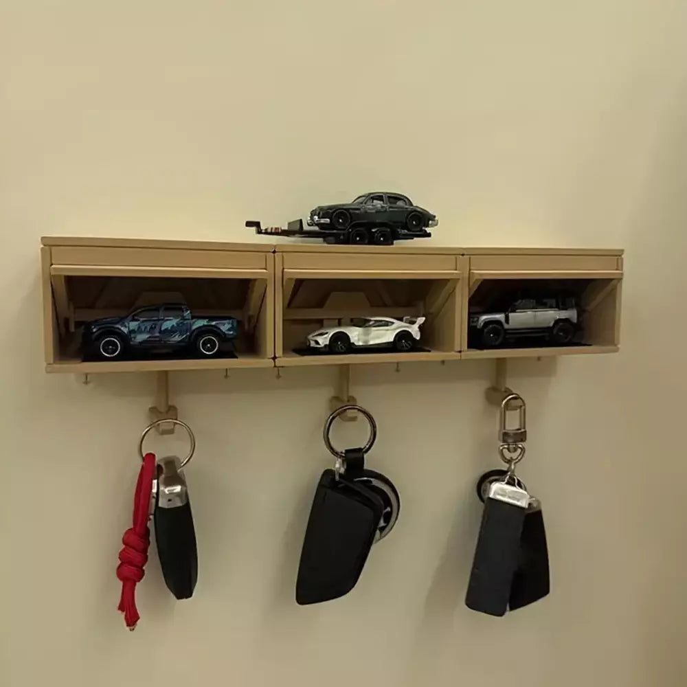 Car Garage Design Key Holder with Convenient Hook - Creative Garage Key Organizer
