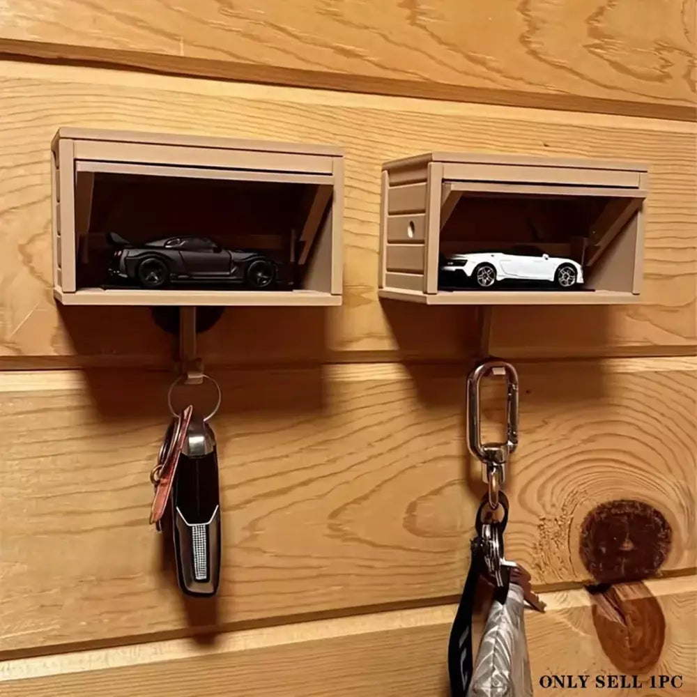 Car Garage Design Key Holder with Convenient Hook - Creative Garage Key Organizer