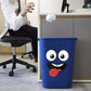 Cartoon stickers used to decorate a household trash can
