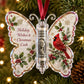 Christmas cardinal scene butterfly-shaped ornament