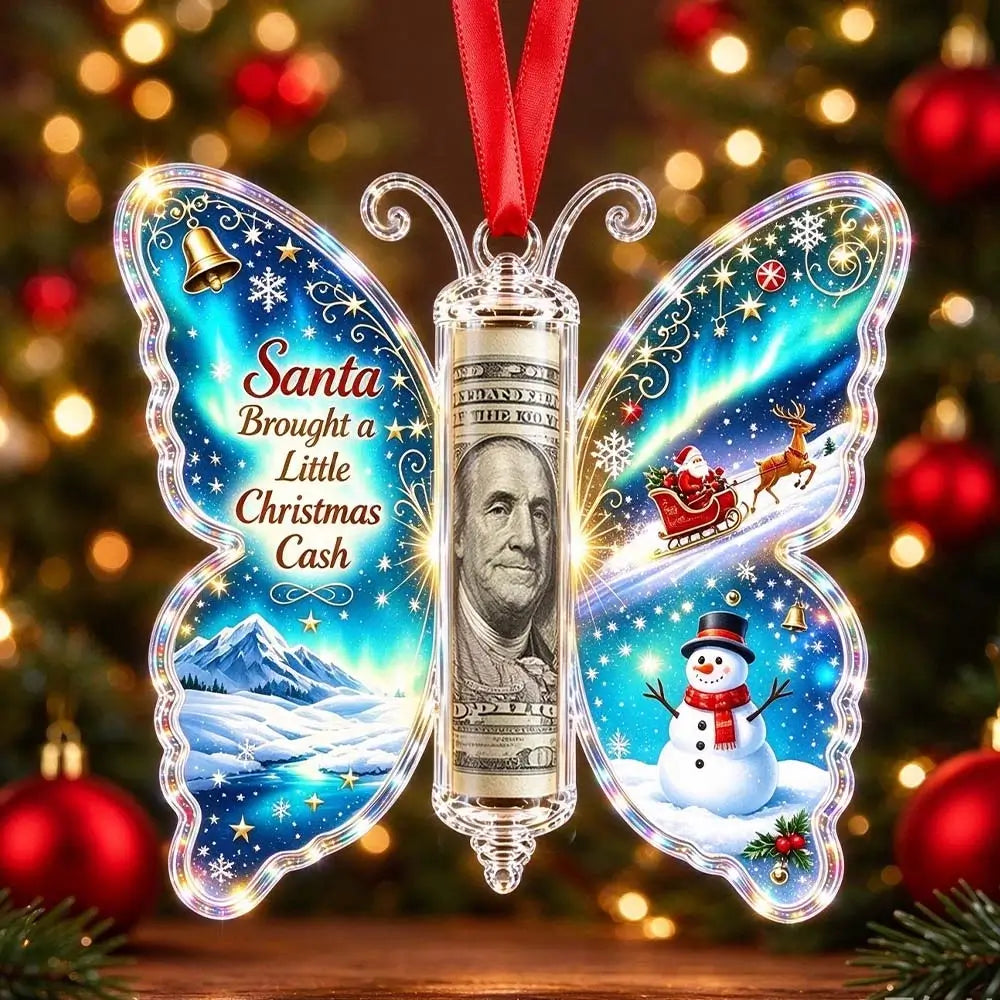 3D Butterfly Christmas Cash Gift Ornament – Money Holder Keepsake
